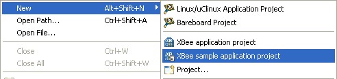 New XBee sample application project