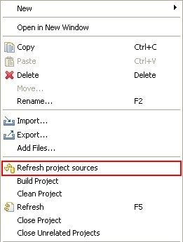 Refresh project sources
