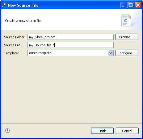 New Source File Wizard